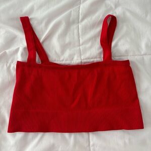 Out from Under red crop top.